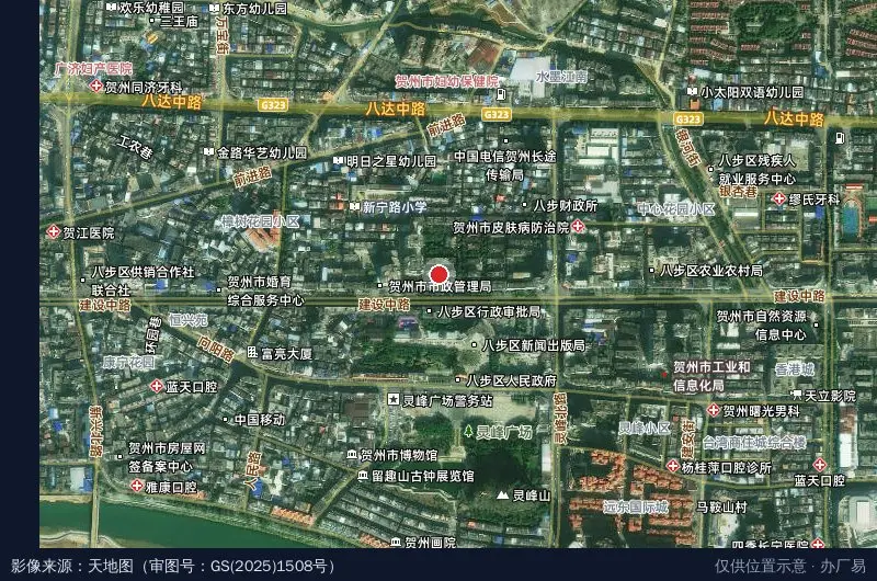 贺州市岭南创业孵化基地卫星位置示意图