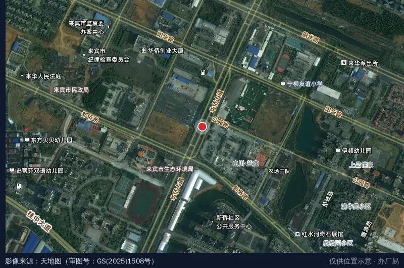 华侨工业园区卫星位置示意图