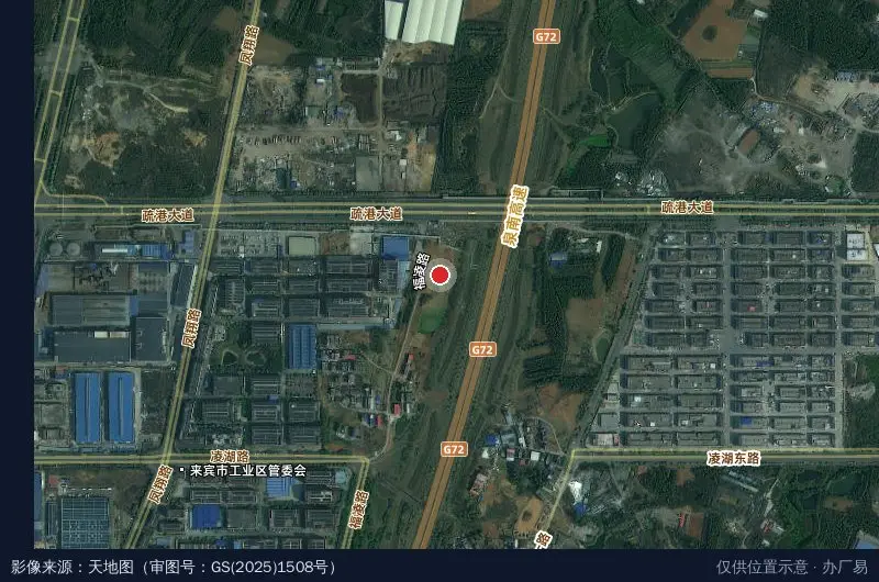 河南工业园区-西2门卫星位置示意图
