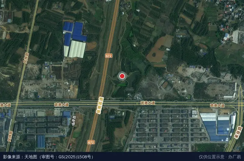 河南工业园区-北1门卫星位置示意图