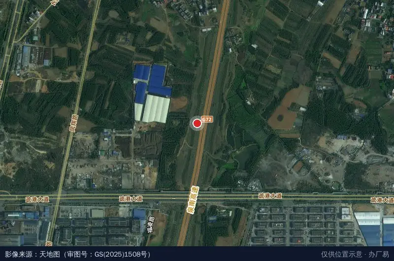 河南工业园2期-西1门卫星位置示意图