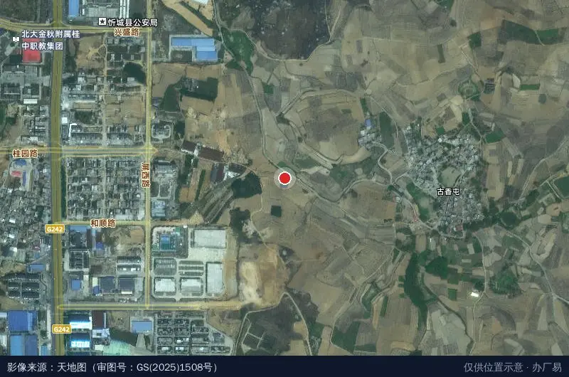 忻城城南工业园-西南门卫星位置示意图