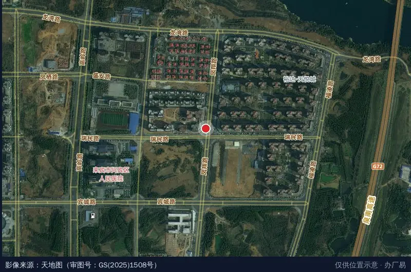 来宾市兴宾农投实在香预制菜产业园卫星位置示意图