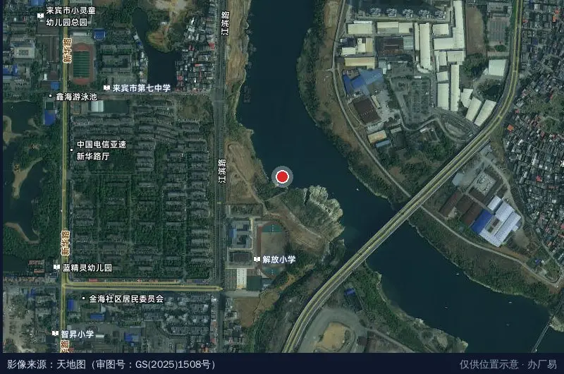来宾市金凤凰现代农业产业园卫星位置示意图