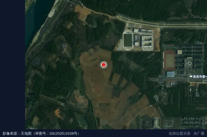来宾市西江现代仓储物流园卫星位置示意图