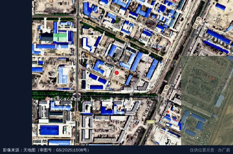 博乐市金马物流园基地卫星位置示意图