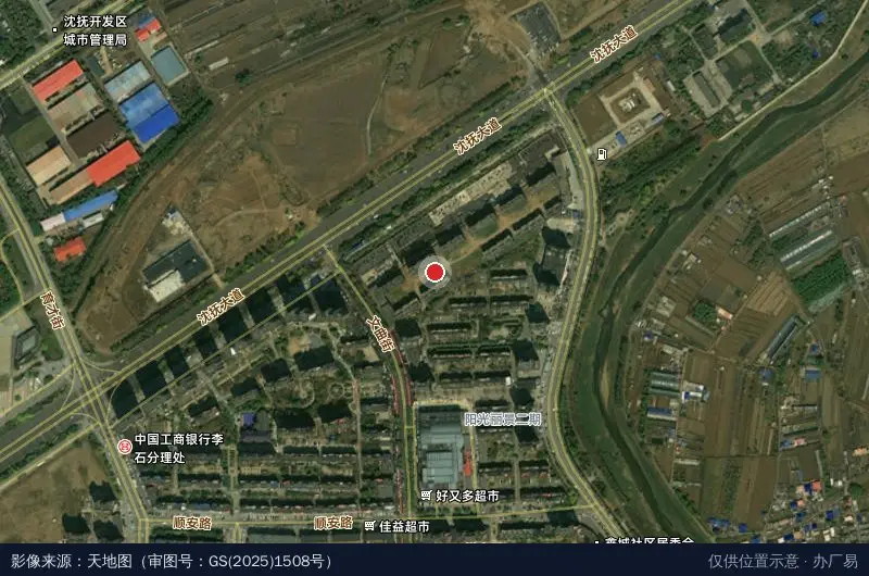 抚顺开发区农村经济发展局卫星位置示意图