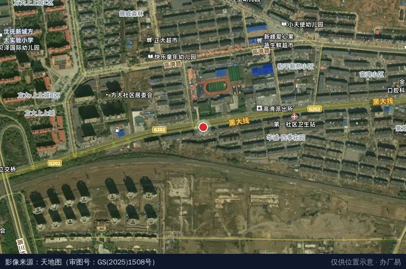 高新路辅路卫星位置示意图
