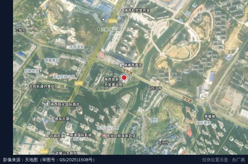 州行政中心卫星位置示意图