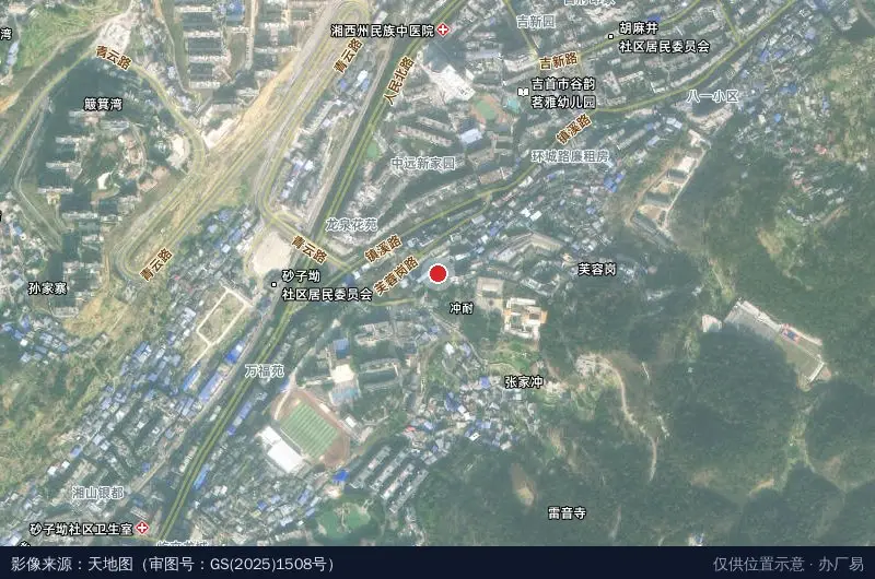 团结广场卫星位置示意图