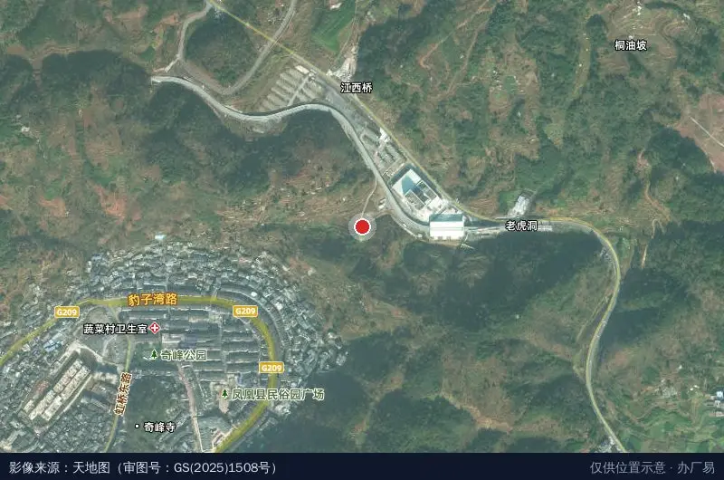 朱砂古镇朱砂文化产业园卫星位置示意图