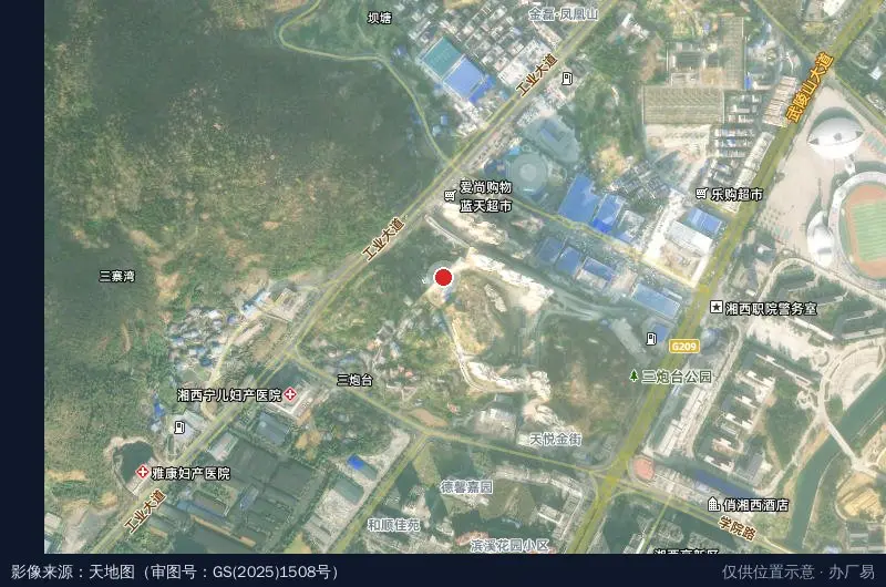 湘西州司法局卫星位置示意图