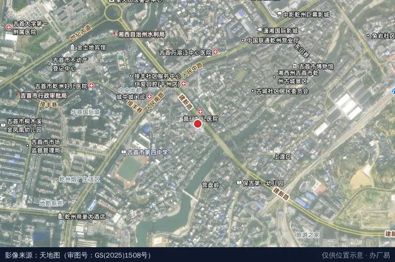 吉首地区大学生创业孵化基地卫星位置示意图