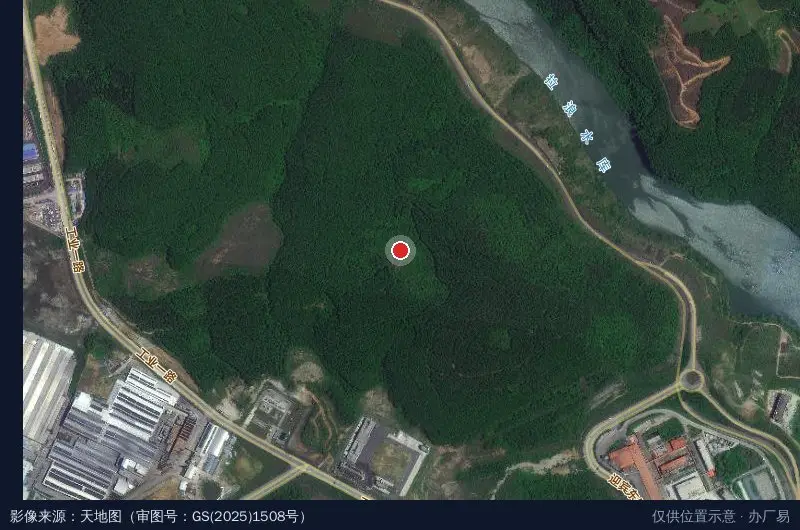 河池市大任产业园规划展示中心卫星位置示意图