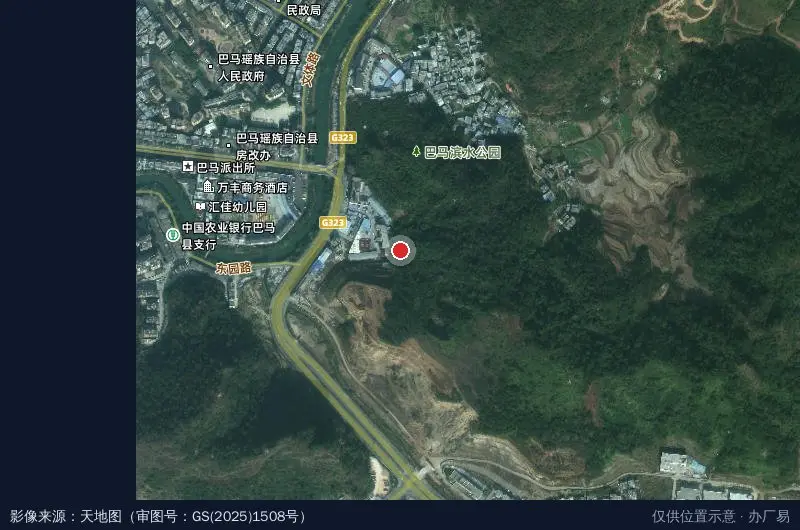 巴马电子商务孵化园卫星位置示意图