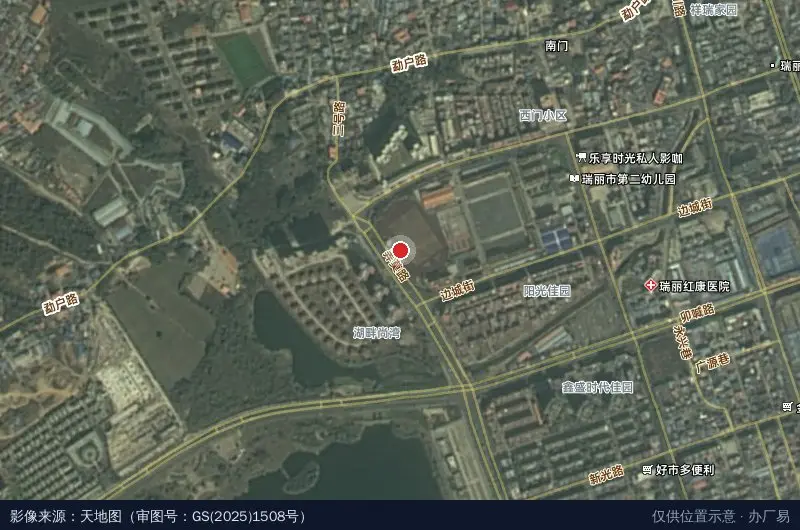 瑞丽试验区综合展示中心卫星位置示意图