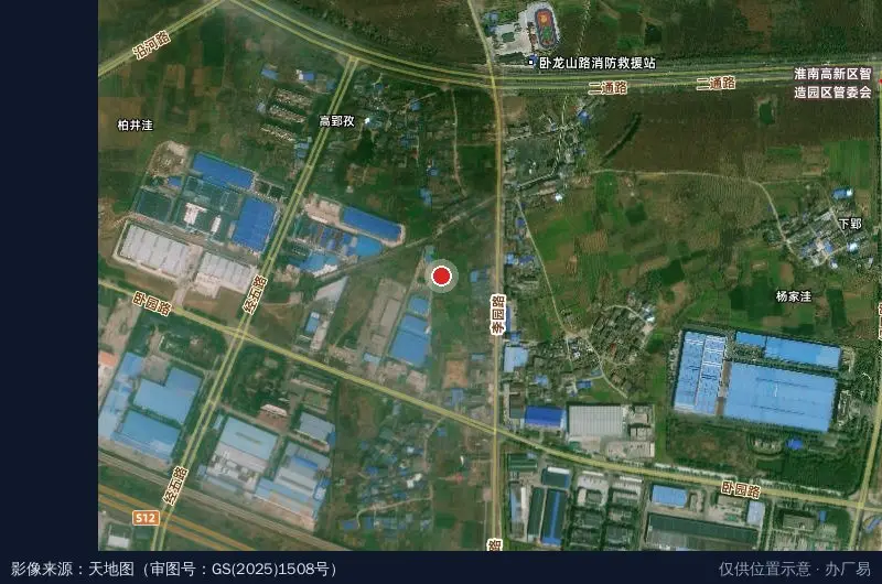 安徽淮南工业园区卫星位置示意图
