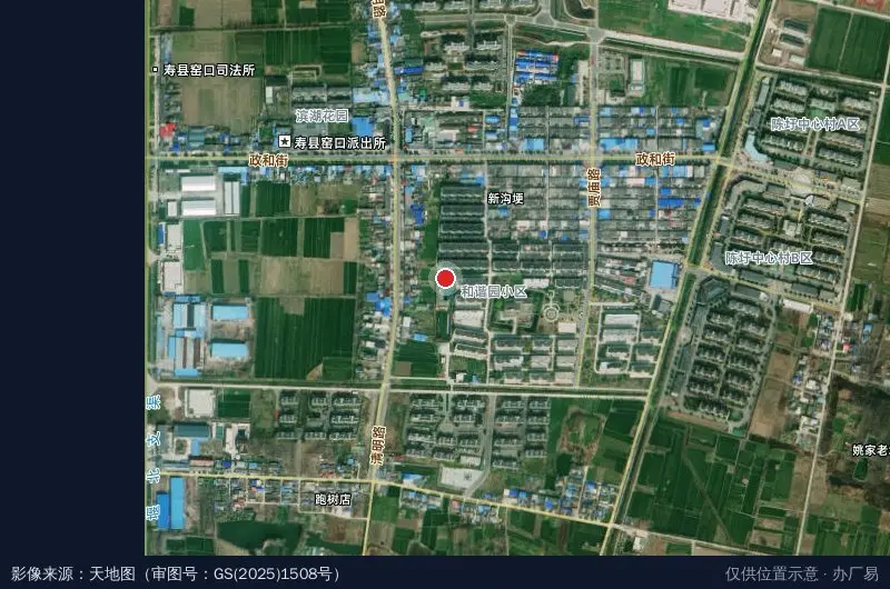 寿县窑口镇工业园区卫星位置示意图