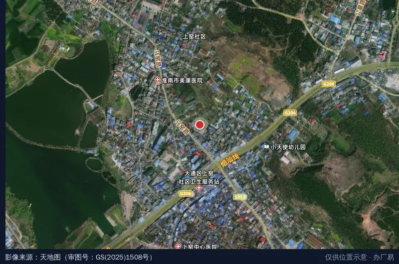 上窑村工业区卫星位置示意图