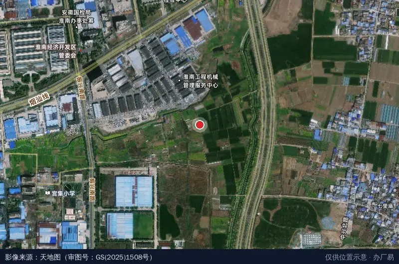 淮南市经济技术开发区消防站卫星位置示意图