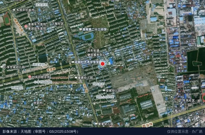 国庆东路物流园卫星位置示意图