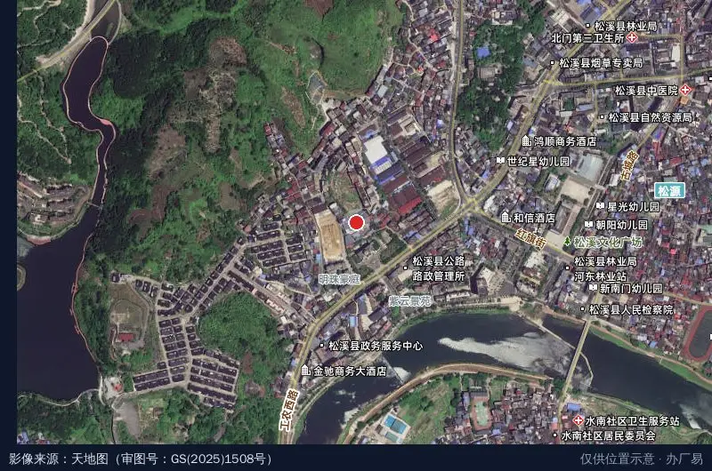 塔下工业区卫星位置示意图