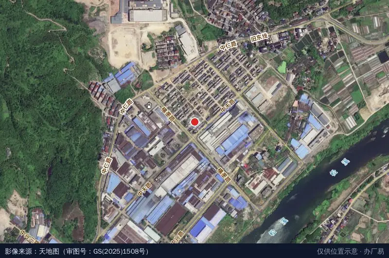 象鼻岭工业区卫星位置示意图