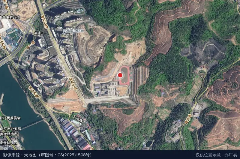 南纸生活区卫星位置示意图