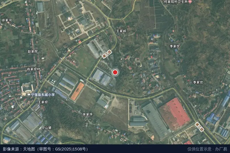 宁强县循环经济产业园区食品工业园-东南门卫星位置示意图