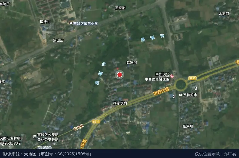 幸福里返乡创业园卫星位置示意图