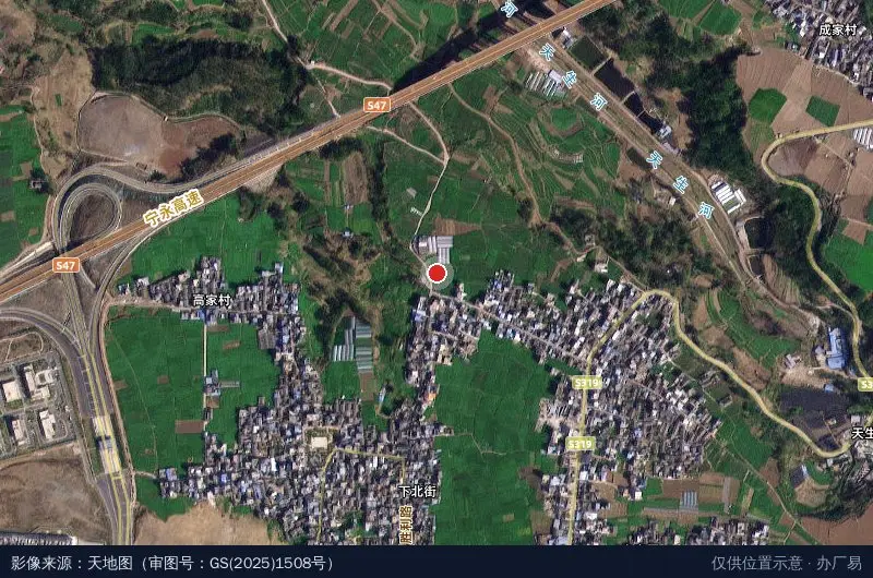 永胜云杉物流园卫星位置示意图