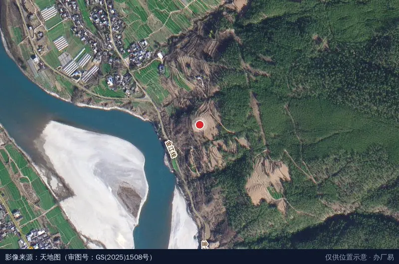 金沙江区域特色优质烟叶科技示范园卫星位置示意图