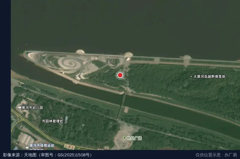 黑河市小微企业科技创业园卫星位置示意图