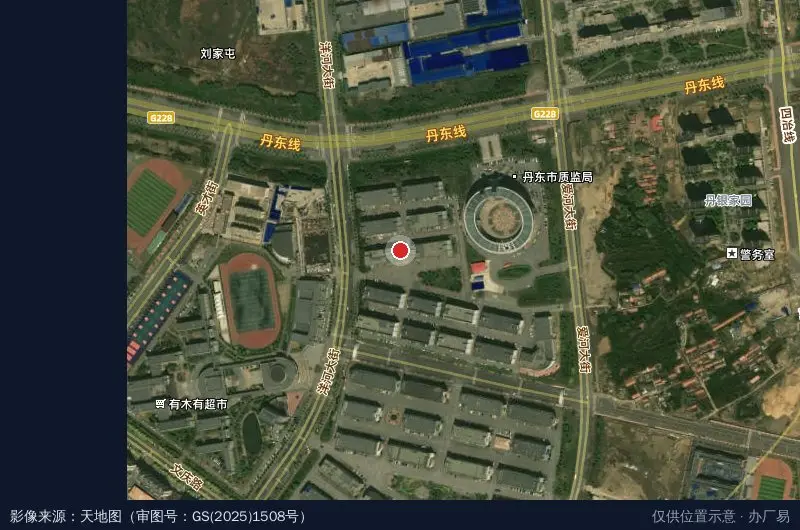 丹东新区卫星位置示意图