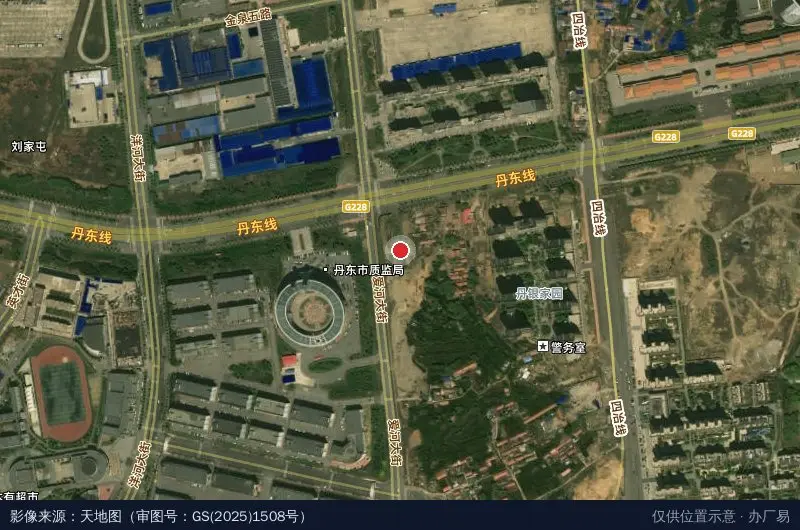 丹东新区大学科技园卫星位置示意图