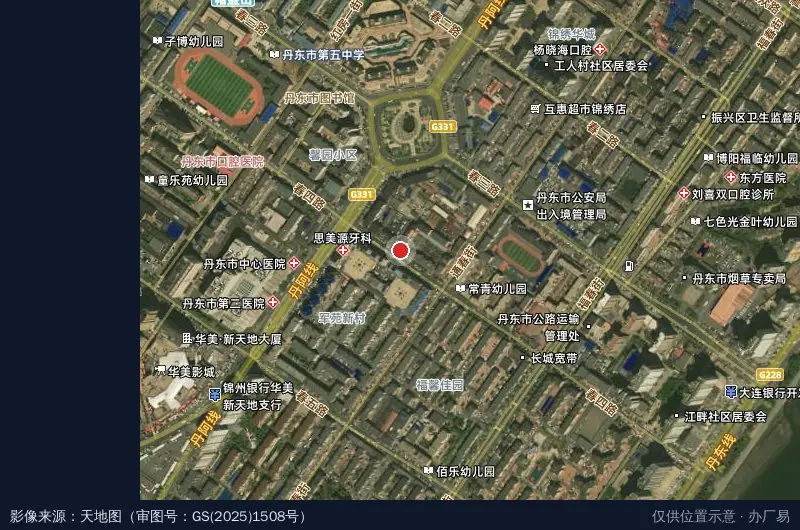丹东青年创业孵化基地卫星位置示意图