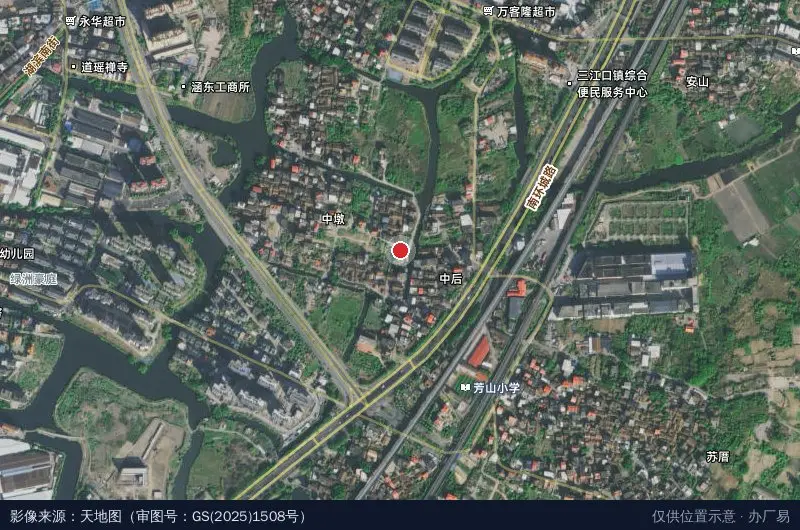 福建优达连通供应链物流园卫星位置示意图