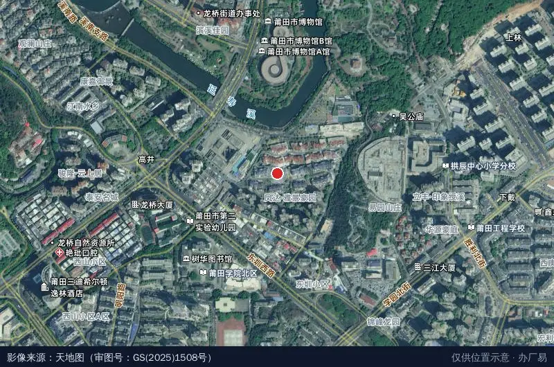莆田学院科技园卫星位置示意图