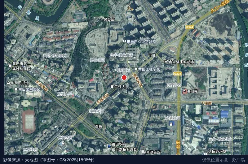 莆田市园圆网络科技有限公司卫星位置示意图