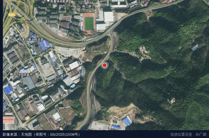 福建三元经济开发区三明荆东工业园卫星位置示意图