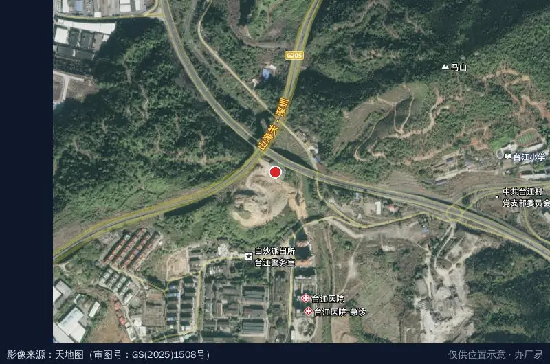 福建三元经济开发区台江工业园卫星位置示意图