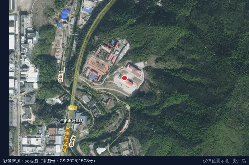 三明市三元区陈大镇德安工业区-西南门卫星位置示意图