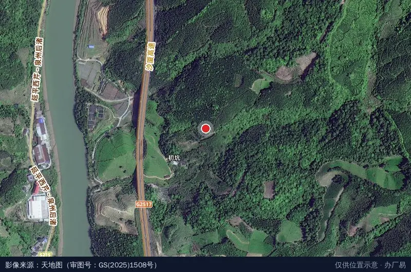 蒋坑工业区卫星位置示意图