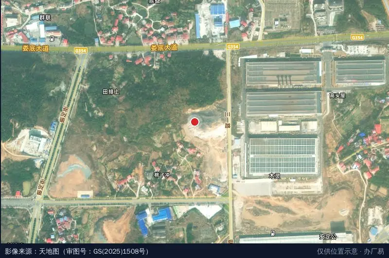 涟源市经济开发区社会事务管理处卫星位置示意图