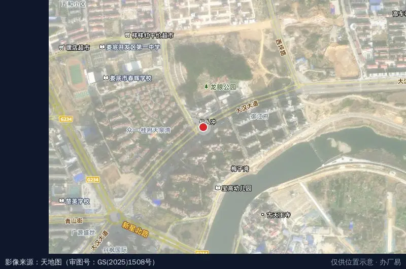 娄底经济技术开发区打处非办登记中心卫星位置示意图