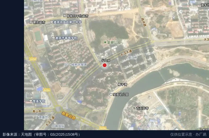 娄底经济技术开发区非法集资办案中心卫星位置示意图