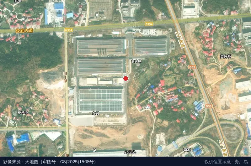 娄底高新区三一铸锻项目部卫星位置示意图