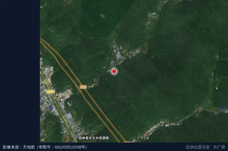 田林县工业园区服务中心卫星位置示意图