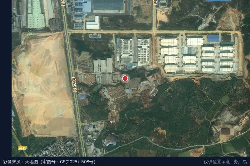 城东轻工业区东江园-东北门卫星位置示意图
