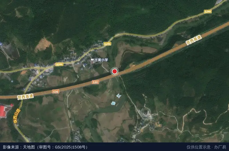 金山产业园区卫星位置示意图